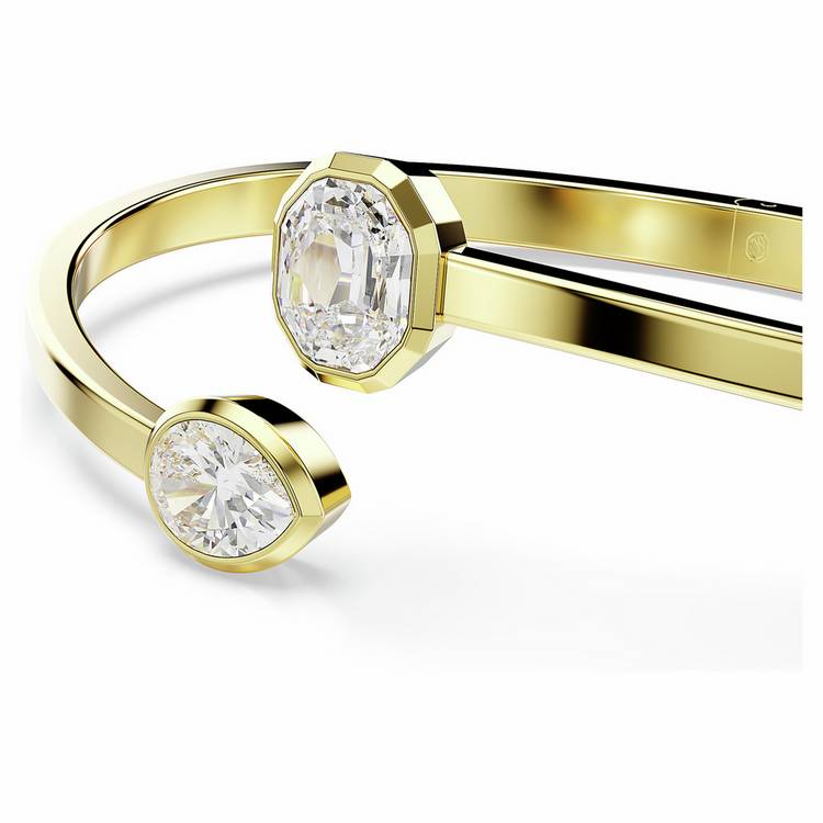 Swarovski gold tone plated hinged bangle with crystals, imported from the UK