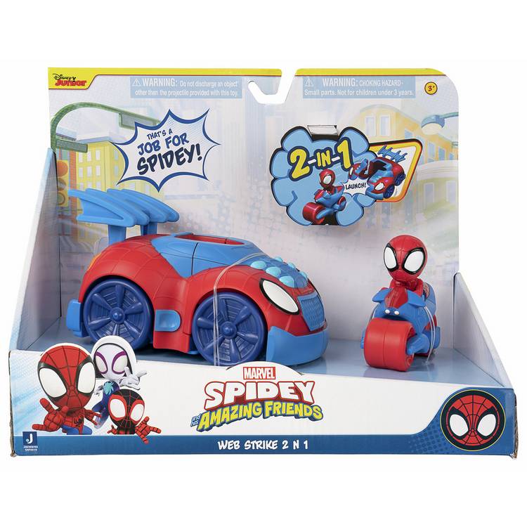 Jazwares Spidey Web Strike 2-in-1 vehicle toy (British brand)