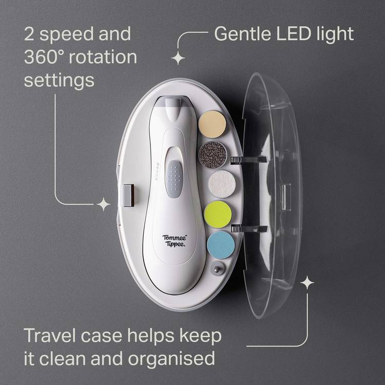 Tommee Tippee electric baby nail file with travel case, UK version