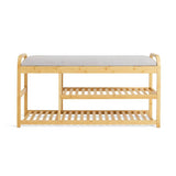 Habitat Apia natural shoe bench with cushioned seat (British brand)