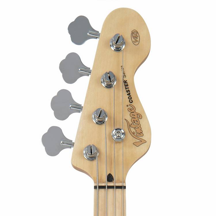 Vintage V40 Maple Coaster bass guitar black, imported from the UK