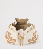 Jimmy Choo small cinch calfskin shoulder bag, imported from the UK