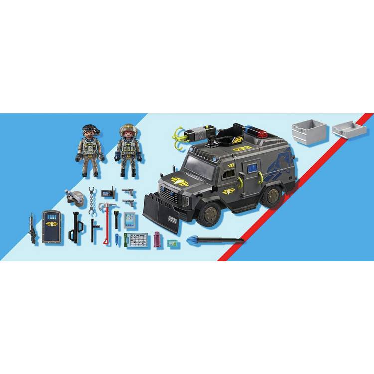 Playmobil all-terrain vehicle with toy figures, UK version