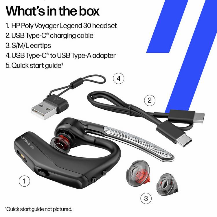 HP Poly Voyager Legend 30 Bluetooth headset (British brand)