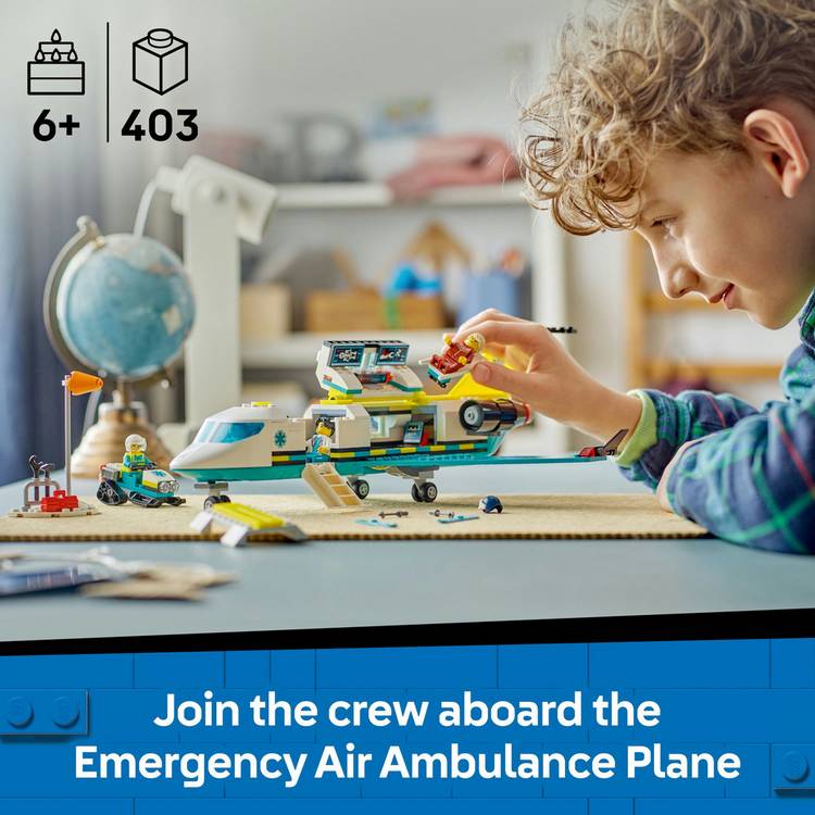 LEGO City air ambulance airplane toy 403 pieces (British brand)