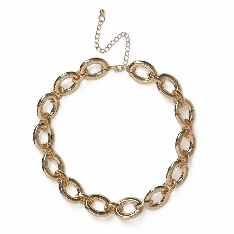 Revere gold-tone open link chain necklace 40cm, imported from the UK