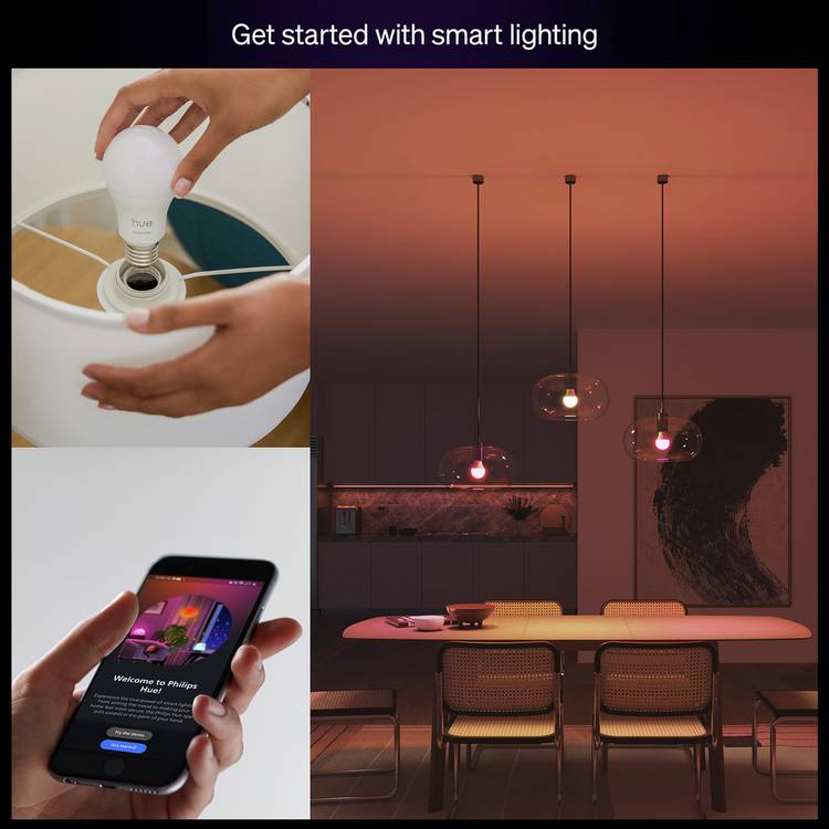 Philips Hue Essential B22 smart light bulb, pack of 1 (British brand)