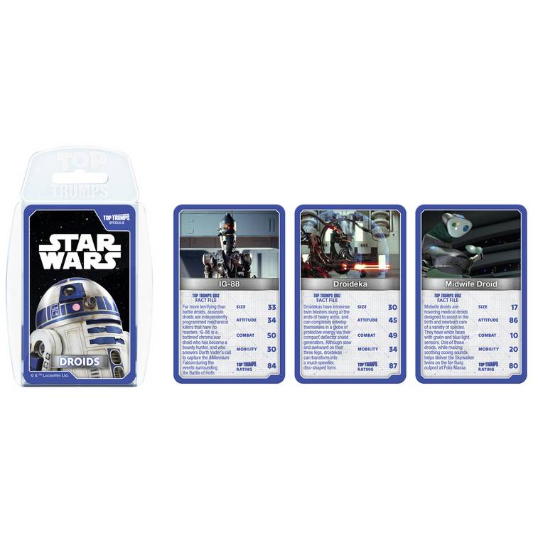 Top Trumps Star Wars Droids card game for kids (British brand)