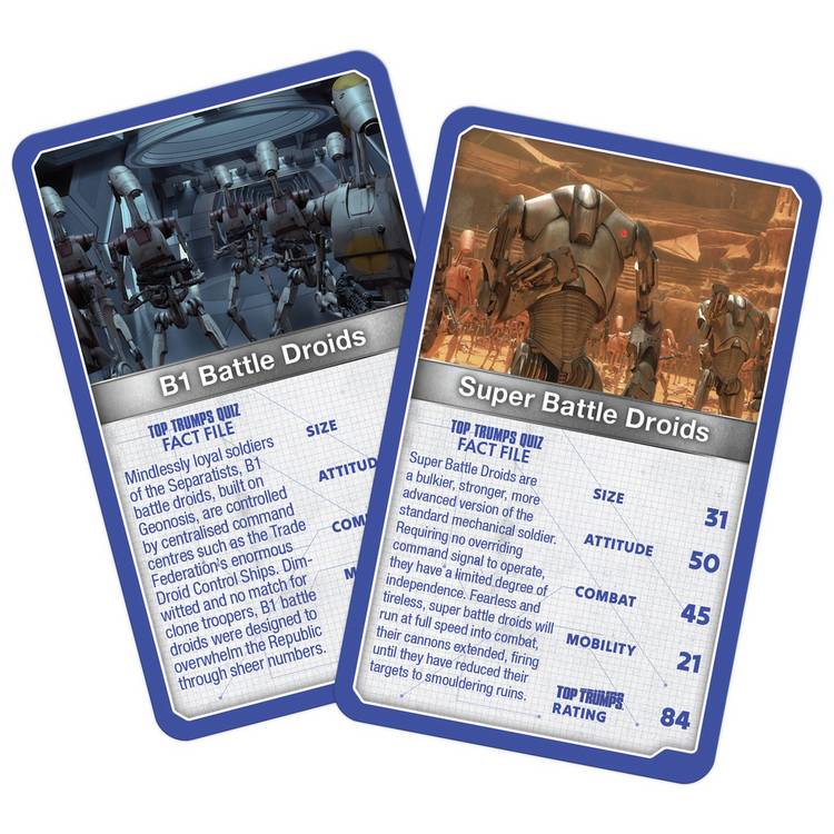 Top Trumps Star Wars Droids card game for kids (British brand)