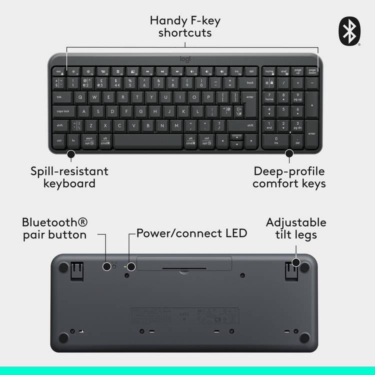 Logitech K250 wireless keyboard, imported from the UK
