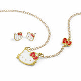 Hello Kitty jewellery set with pendant necklace and stud earrings (British brand)