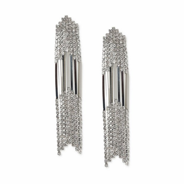 Freedom silver drop earrings waterfall design 50mm (British brand)