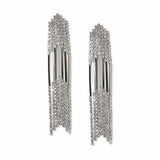 Freedom silver drop earrings waterfall design 50mm (British brand)
