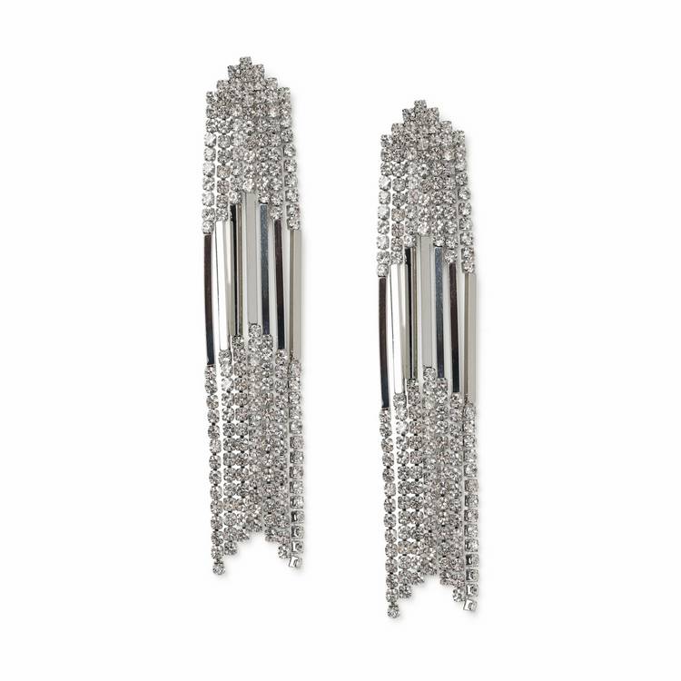 Freedom silver drop earrings waterfall design 50mm (British brand)
