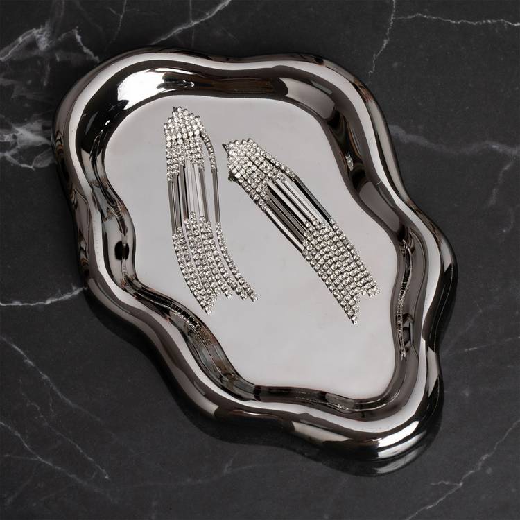 Freedom silver drop earrings waterfall design 50mm (British brand)