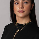 Freedom drop earrings gold-tone charm set of 3 pairs (British brand)