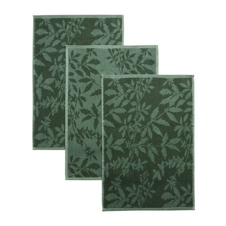 Argos Home tea towels green foliage pack of 3 - British product