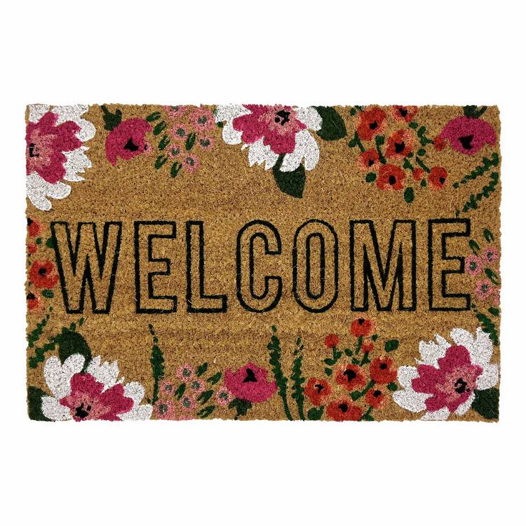 Primeur floral natural doormat 60x40cm, UK version