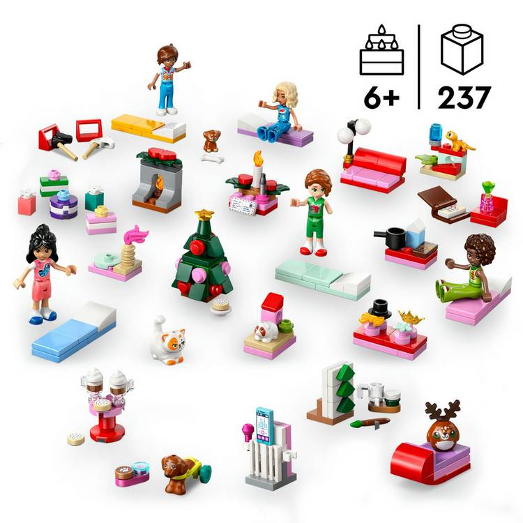 LEGO Friends Advent Calendar 2025 with 5 mini dolls and animals - British product