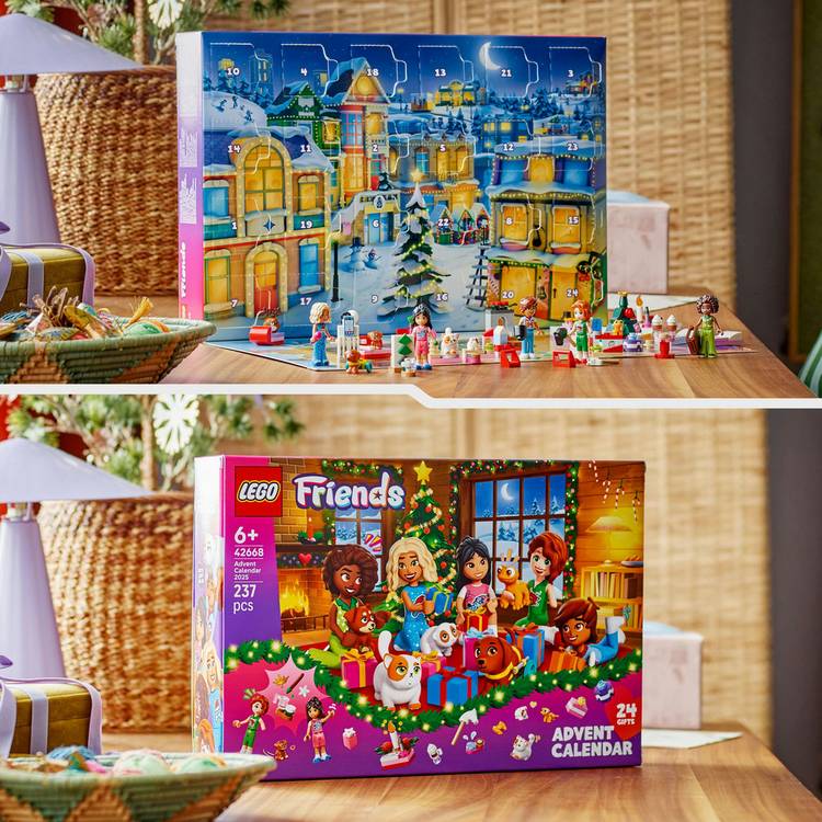 LEGO Friends Advent Calendar 2025 with 5 mini dolls and animals - British product