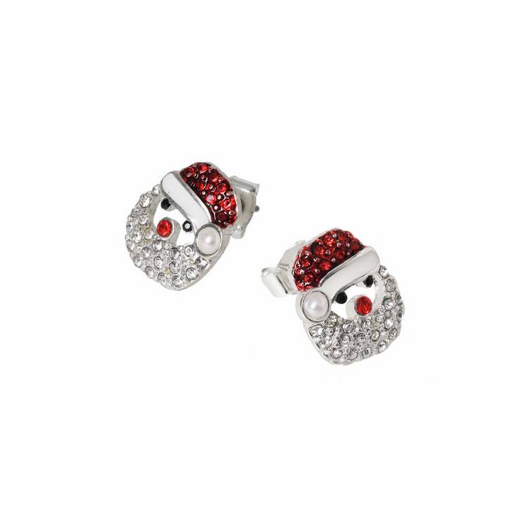 Liars & Lovers silver tone Santa stud earrings 15mm (British brand)
