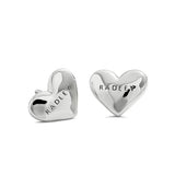 Radley silver plated hammered heart stud earrings (British brand)