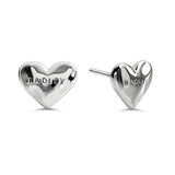 Radley silver plated hammered heart stud earrings (British brand)