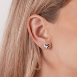 Radley silver plated hammered heart stud earrings (British brand)
