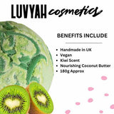 LUVYAH Cosmetics Kiwi Coconut Bath Bomb 180g, imported from the UK