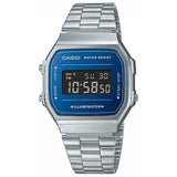 Argos Casio Vintage Retro Blue Dial Silver Bracelet Watch- Buy online at McGrocer