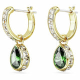 Swarovski drop hoop earrings with emerald crystal, imported from the UK