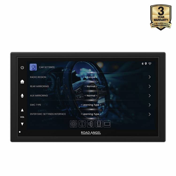 Road Angel 7-inch car stereo with Apple CarPlay and Android Auto - British product