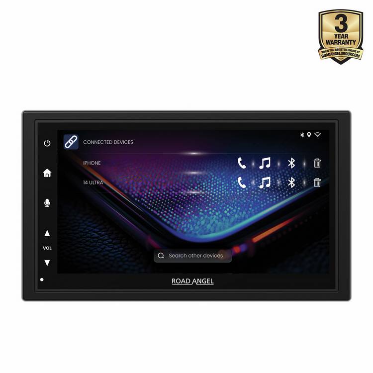 Road Angel 7-inch car stereo with Apple CarPlay and Android Auto - British product
