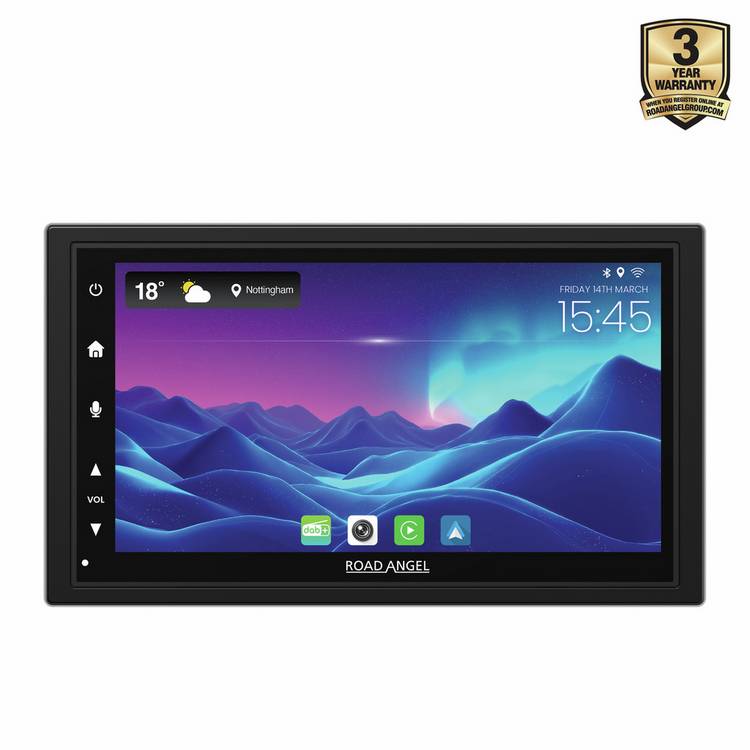 Road Angel 7-inch car stereo with Apple CarPlay and Android Auto - British product