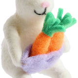 Argos Home handcrafted felt bunny ornament with carrot - British product
