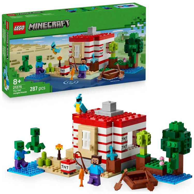 LEGO Minecraft TNT Jungle House building set 287 pieces, UK version
