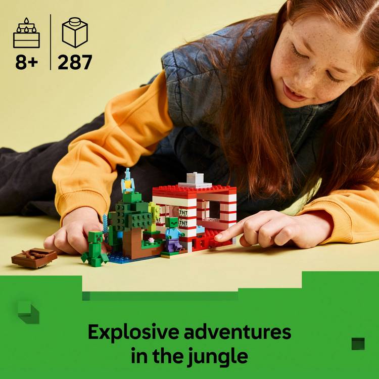 LEGO Minecraft TNT Jungle House building set 287 pieces, UK version