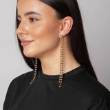 Freedom yellow gold cupchain drop earrings - British product