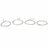 Liars & Lovers silver wristwear set with paperclip chain and bangles (British brand)