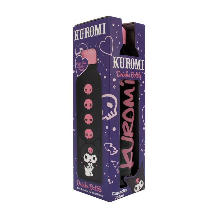 Sanrio Kuromi stainless steel water bottle 700ml, imported from the UK