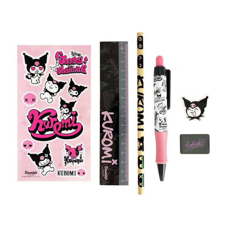 Sanrio Kuromi character stationery set, UK version