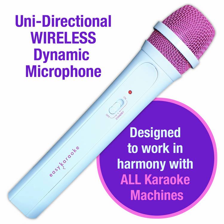 Easy Karaoke EKS717P wireless microphone pink and white, UK version