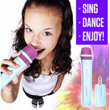 Easy Karaoke EKS717P wireless microphone pink and white, UK version