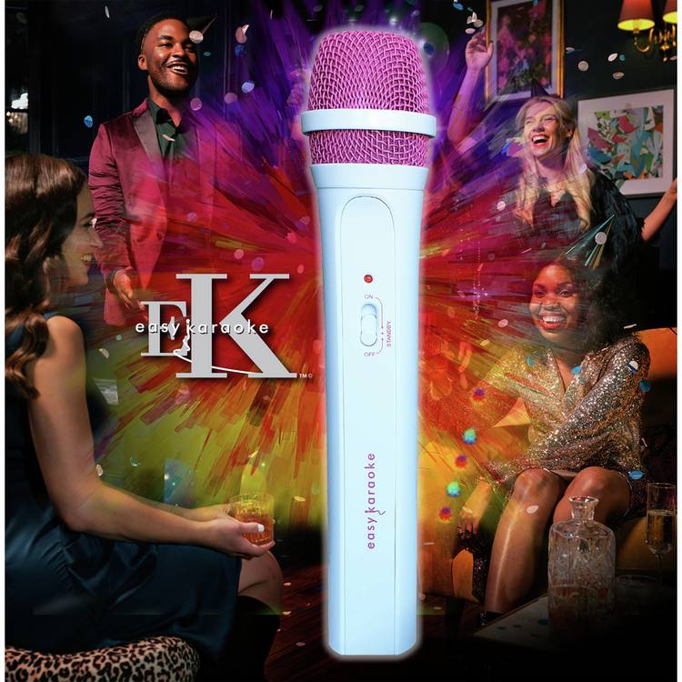 Easy Karaoke EKS717P wireless microphone pink and white, UK version