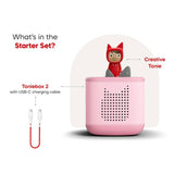 tonies Pink Toniebox2 Starter Set and Creative Tonie audio player - British product