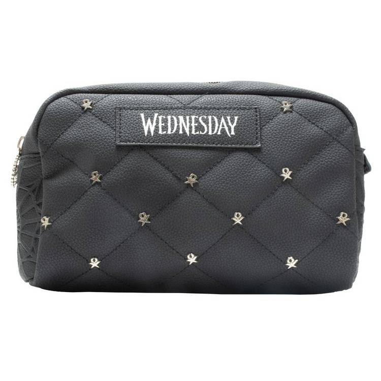 Wednesday quilted cosmetic bag black - British product