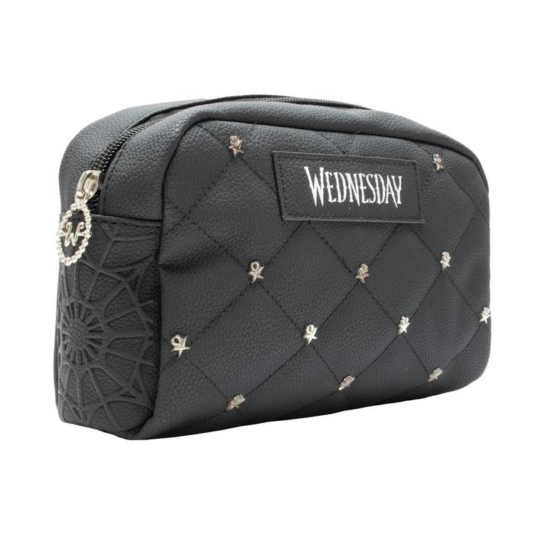 Wednesday quilted cosmetic bag black - British product