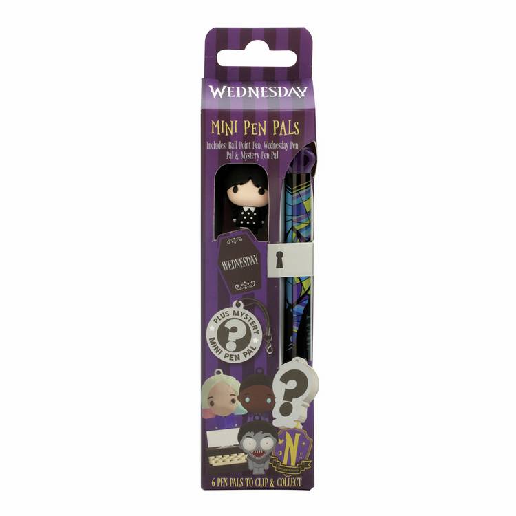 Wednesday Mini Pen Pals ballpoint pens set, UK version