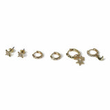 Freedom celestial earrings set of 6 gold finish - British product