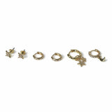 Freedom celestial earrings set of 6 gold finish - British product